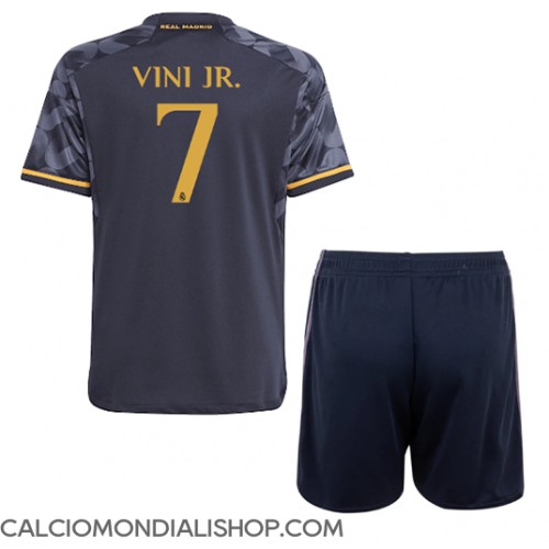 Maglie da calcio Real Madrid Vinicius Junior #7 Seconda Maglia Bambino 2023-24 Manica Corta (+ Pantaloni corti)